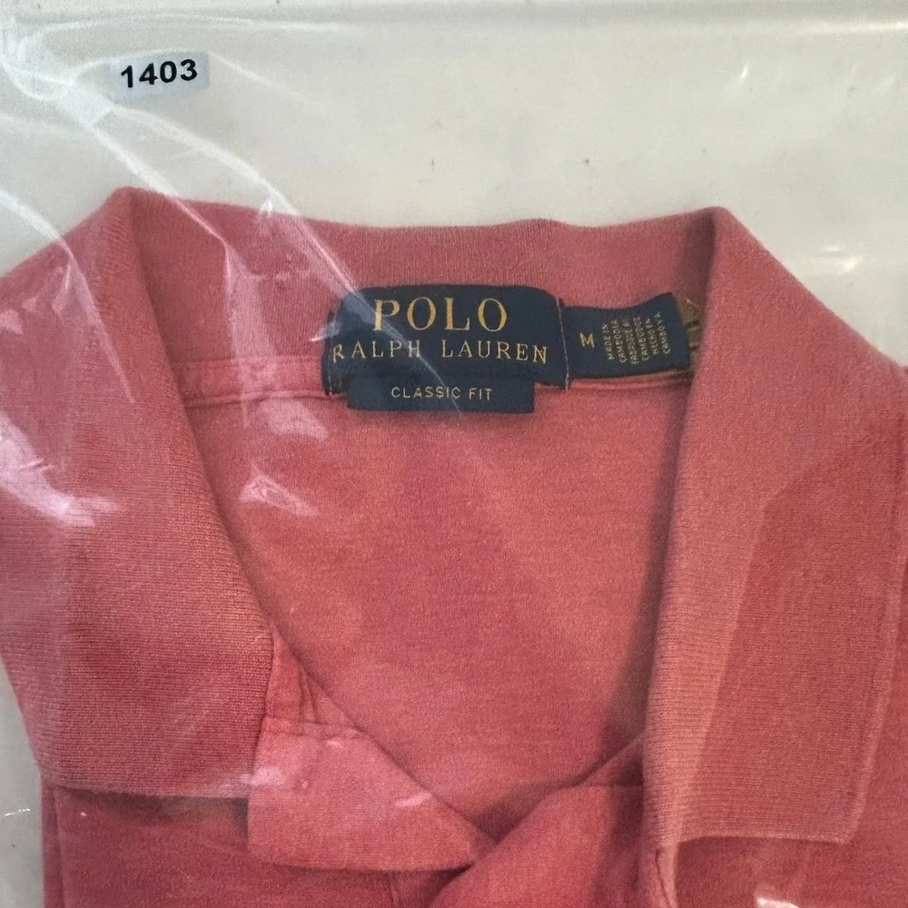 Polo Ralph Lauren Classic Fit Mens‎ Coral Pink Polo Shirt Medium Pony Logo